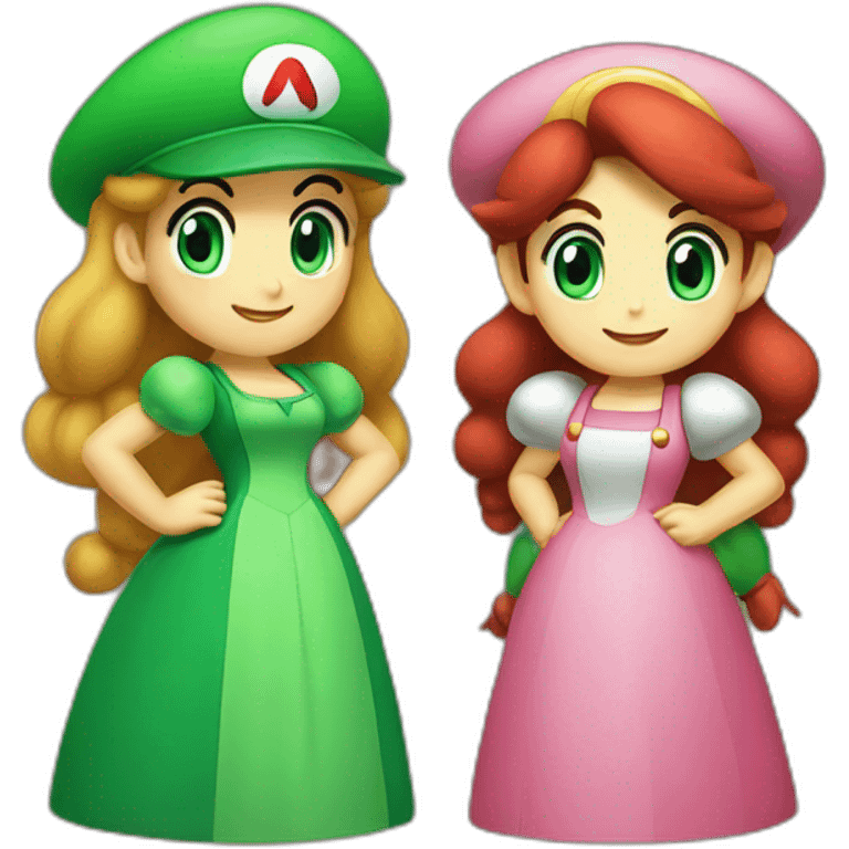 Mario and Luigi as girls emoji