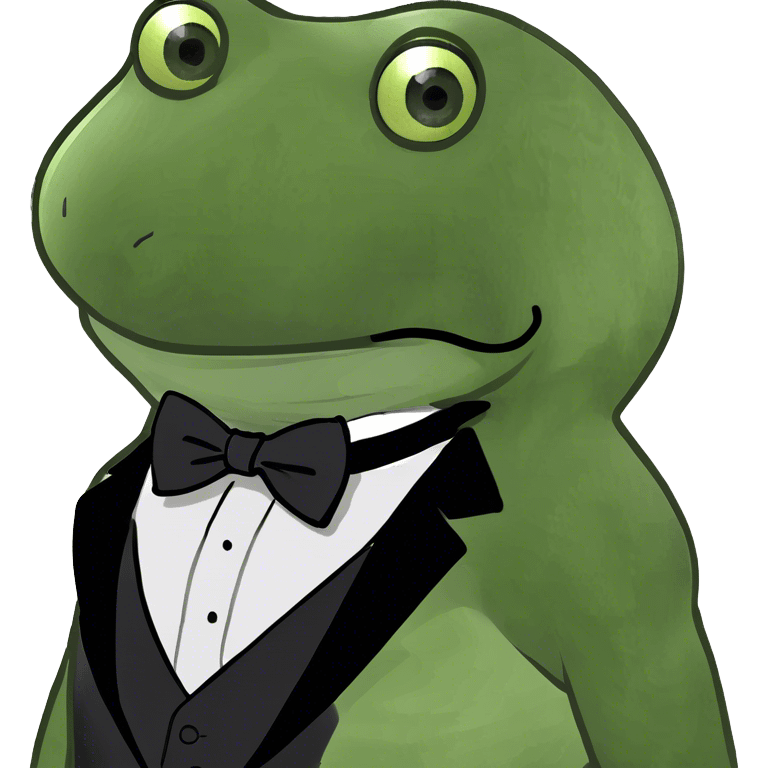 handsome bufo wearing a tuxedo  emoji