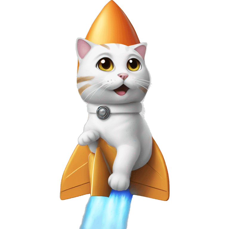 Cat on rocket emoji