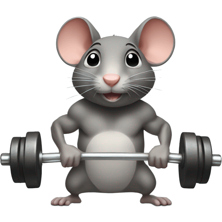 rat lifting weights emoji