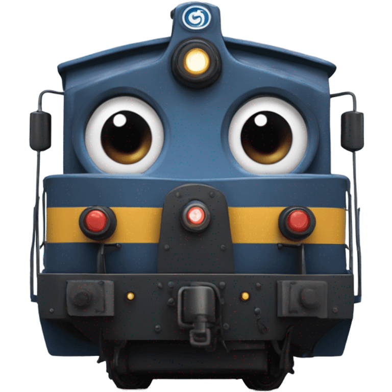 A electric locomotive (With little Kirby eyes on the front of the trains face) emoji