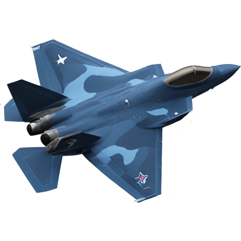 F-35 with sky blue and navy camouflage  emoji