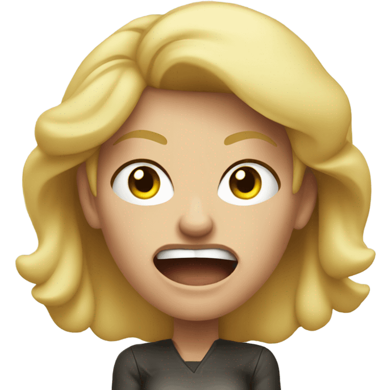 Angry blonde woman  emoji