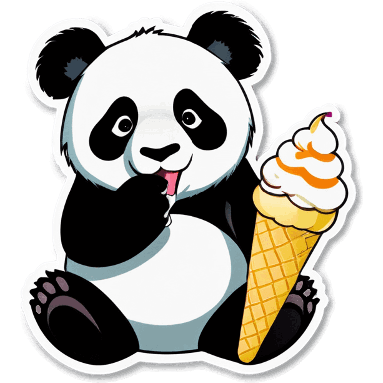 Panda eating ice cream emoji