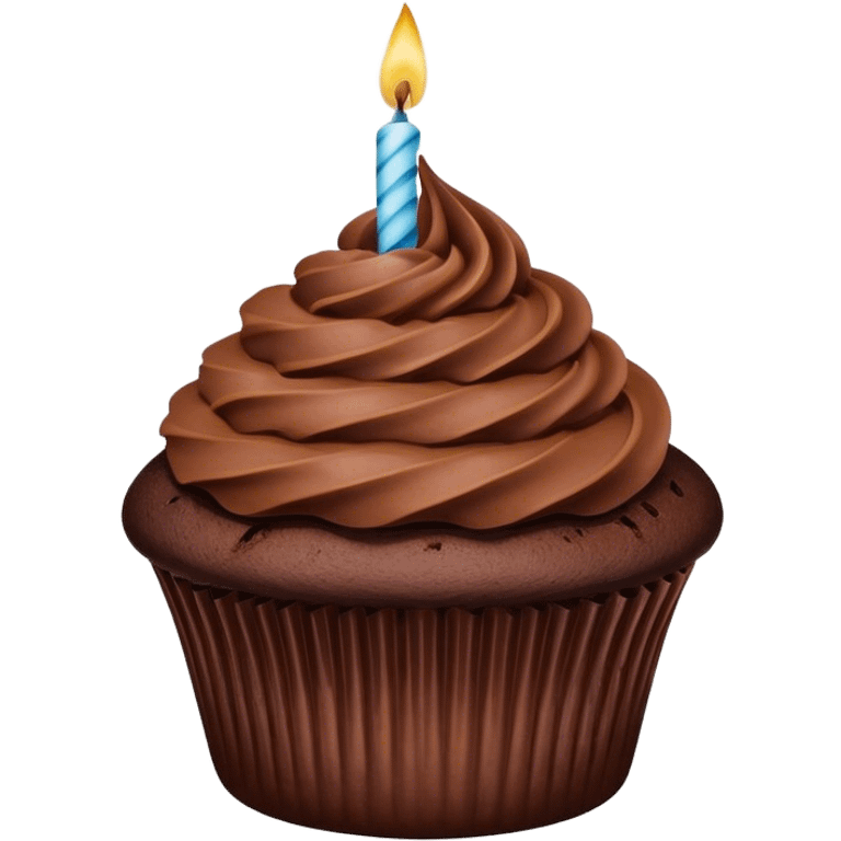 Chocolate birthday cupcake emoji