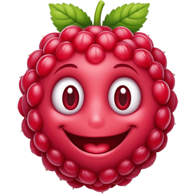 Friendly raspberry smiling emoji