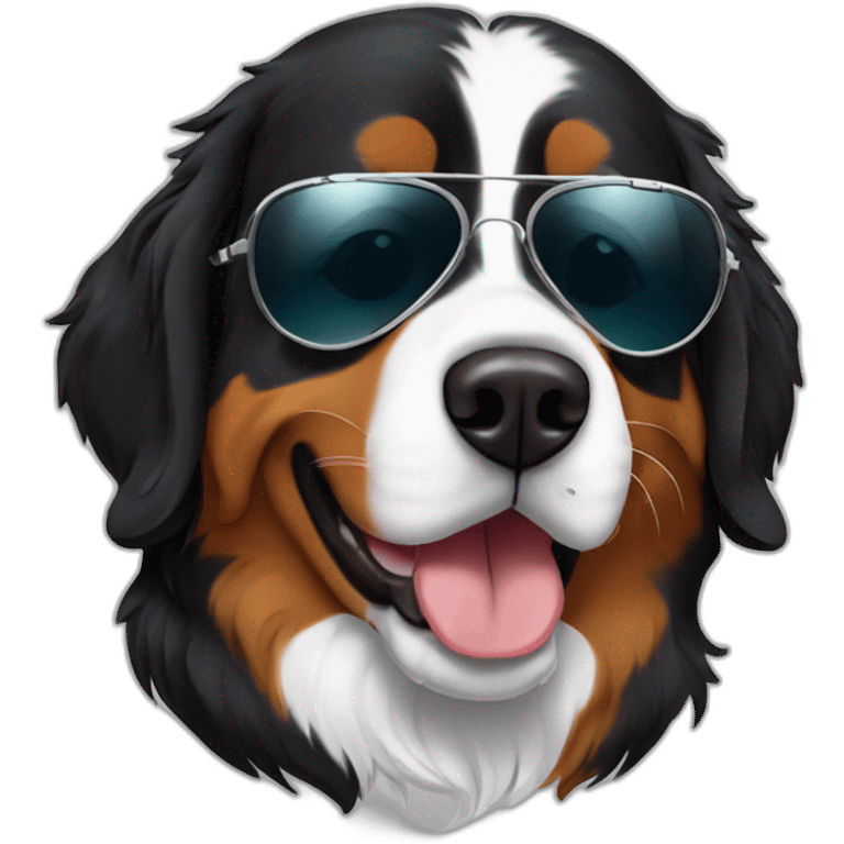 Bernese Mountain Dog wearing aviator emoji