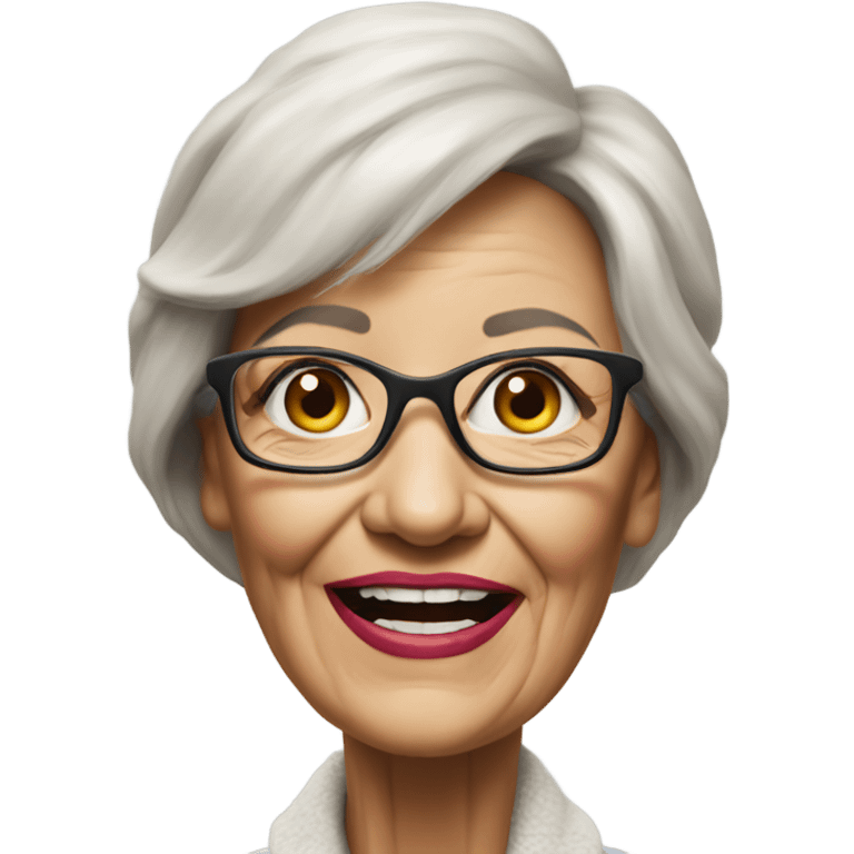 3d hyper realistic senior woman painting  emoji