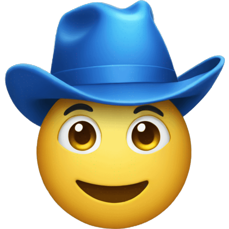 blue hat happy like hand emoji