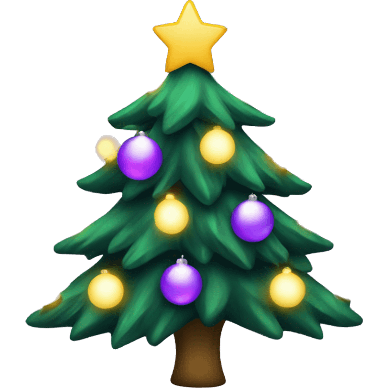 christmas tree with purple lights  emoji