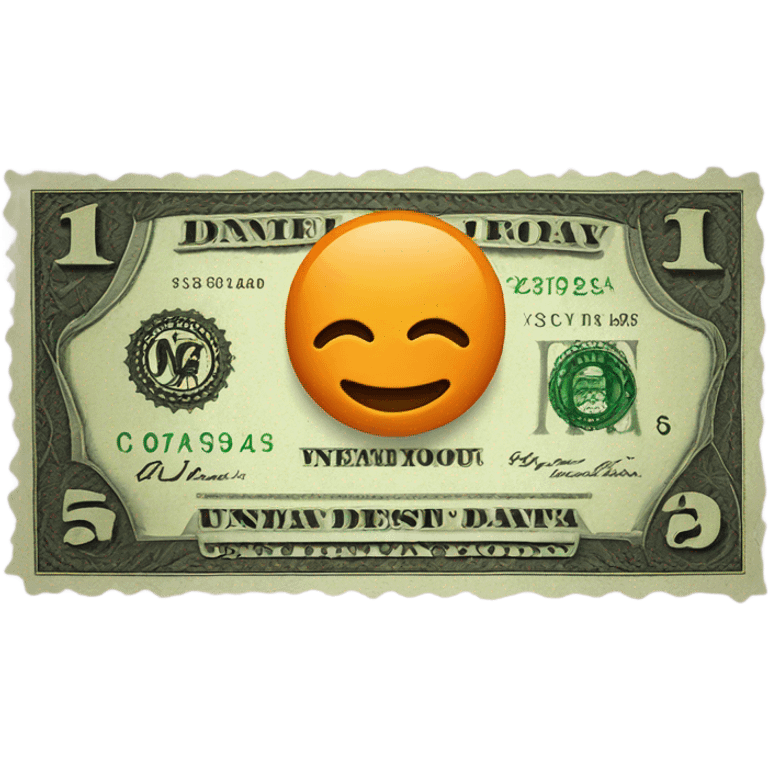 an orange dollar bill emoji