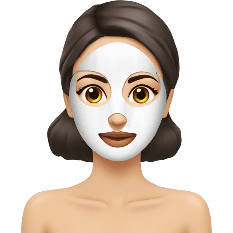 Beautiful Armenian girl with face mask spa beauty full face relaxing emoji