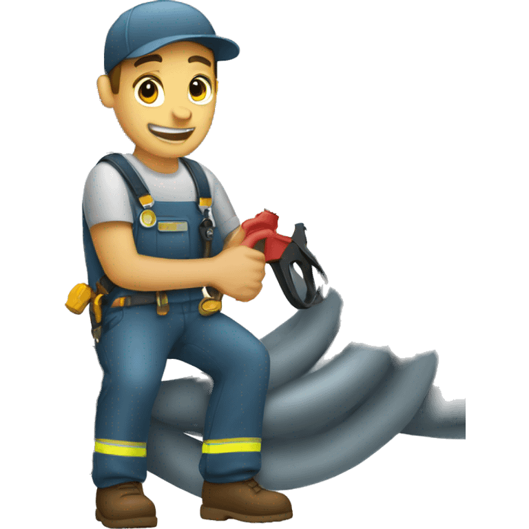 Mechanic with hoses  emoji