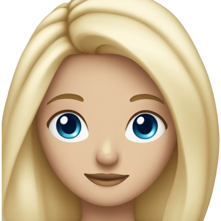 Beautiful girl with blue eyes and blond hair  emoji