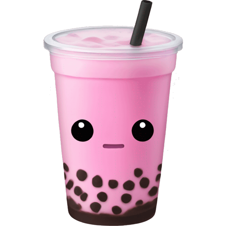 Pink boba tea no face emoji