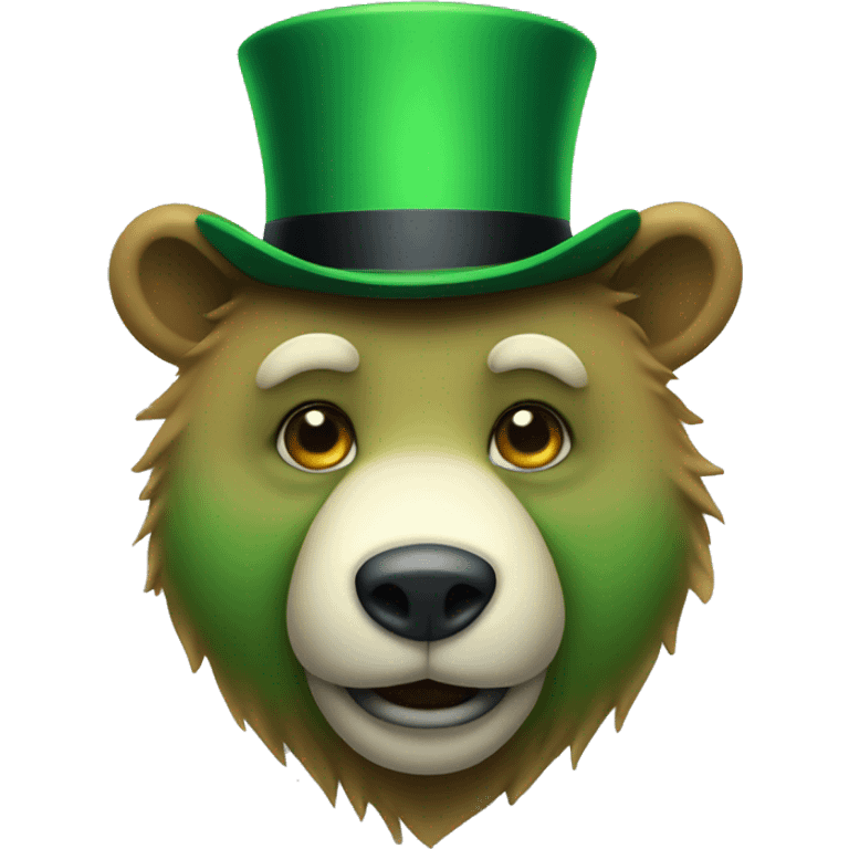 Green bear with top hat emoji