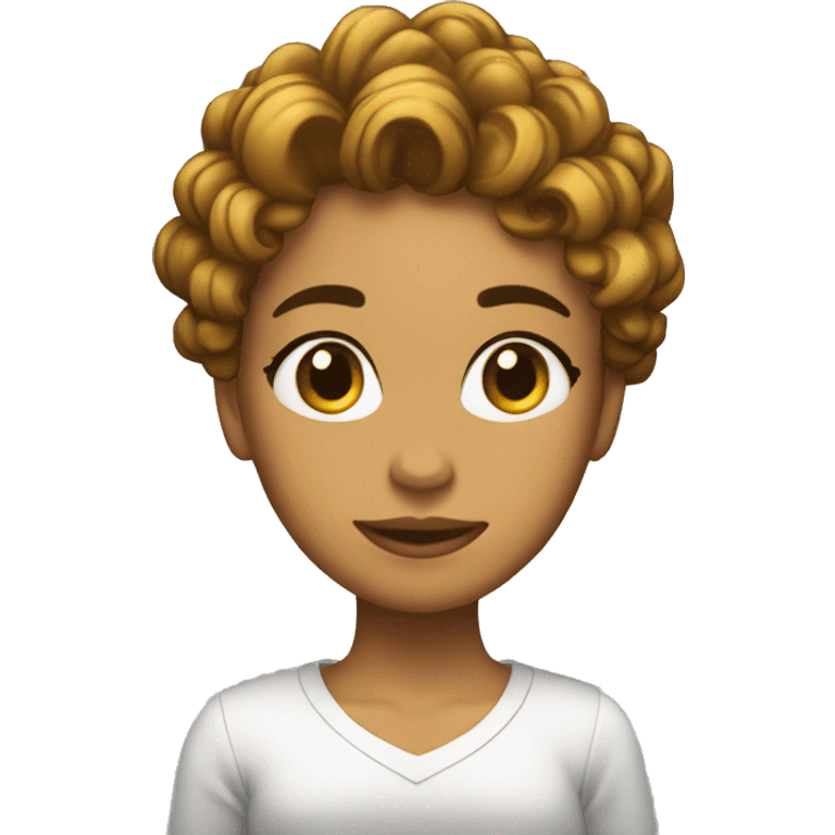 chica pelo rizado  emoji