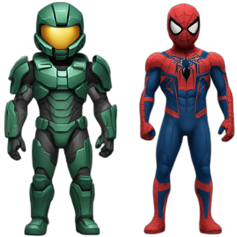 Halo Spartan and Spiderman emoji