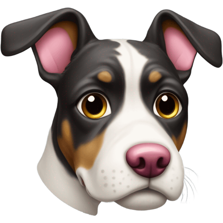 Swiss dog with a little pink heart on a nose emoji