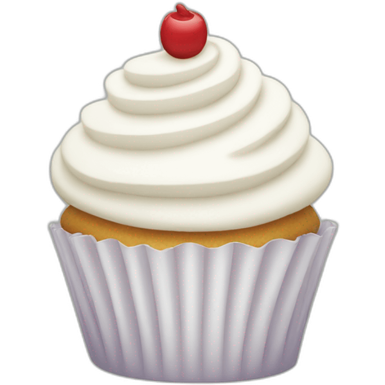 Happy white cupcake emoji