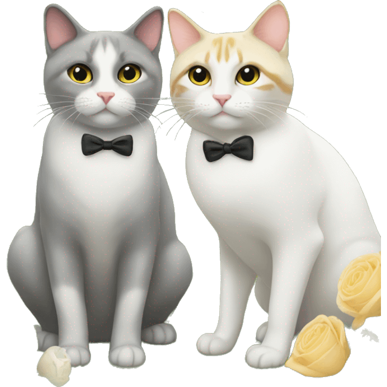 two cats backyard wedding emoji