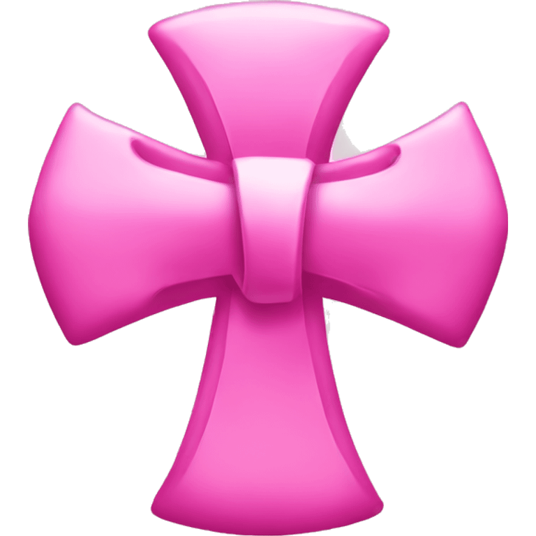 Pink cross with a pink bow on the side emoji