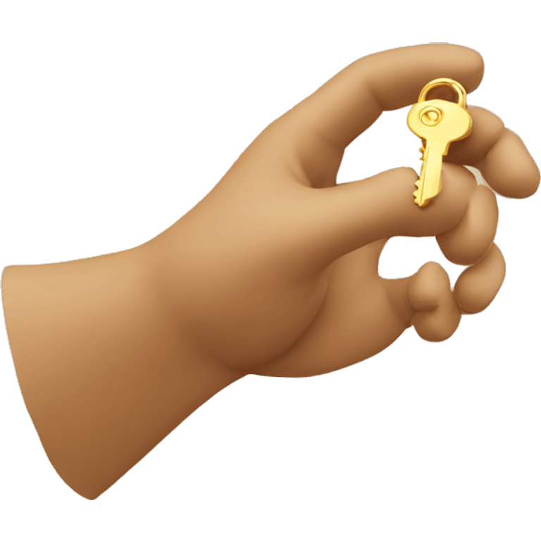 a curved light brown hand with a key floating  over it emoji