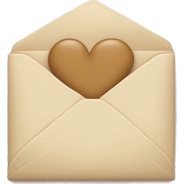 beige letter with beige heart emoji