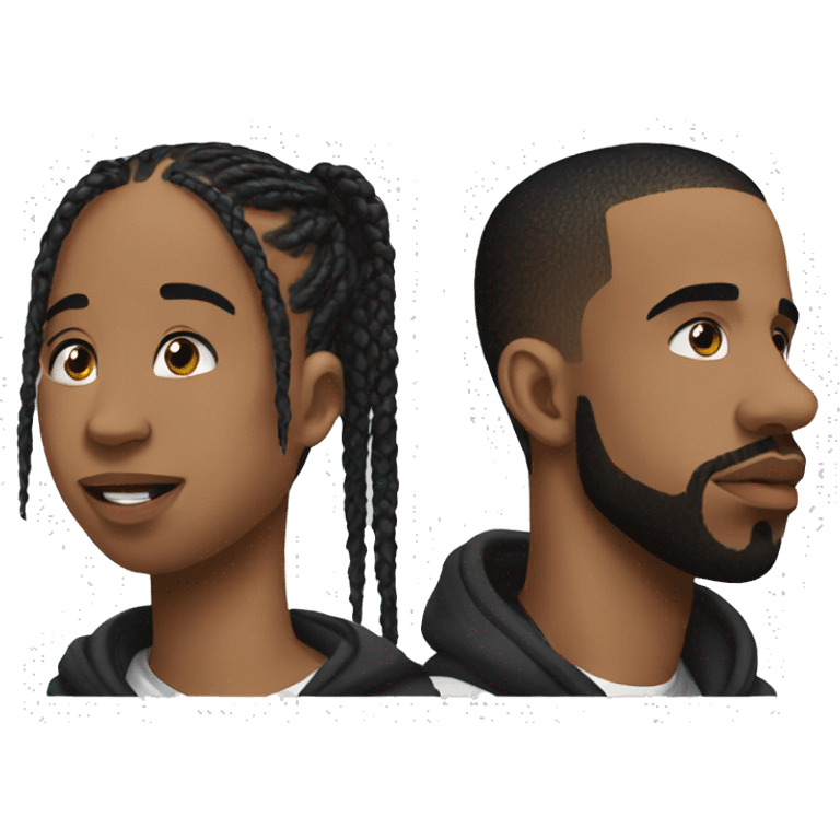 Drake and travis Scott love emoji