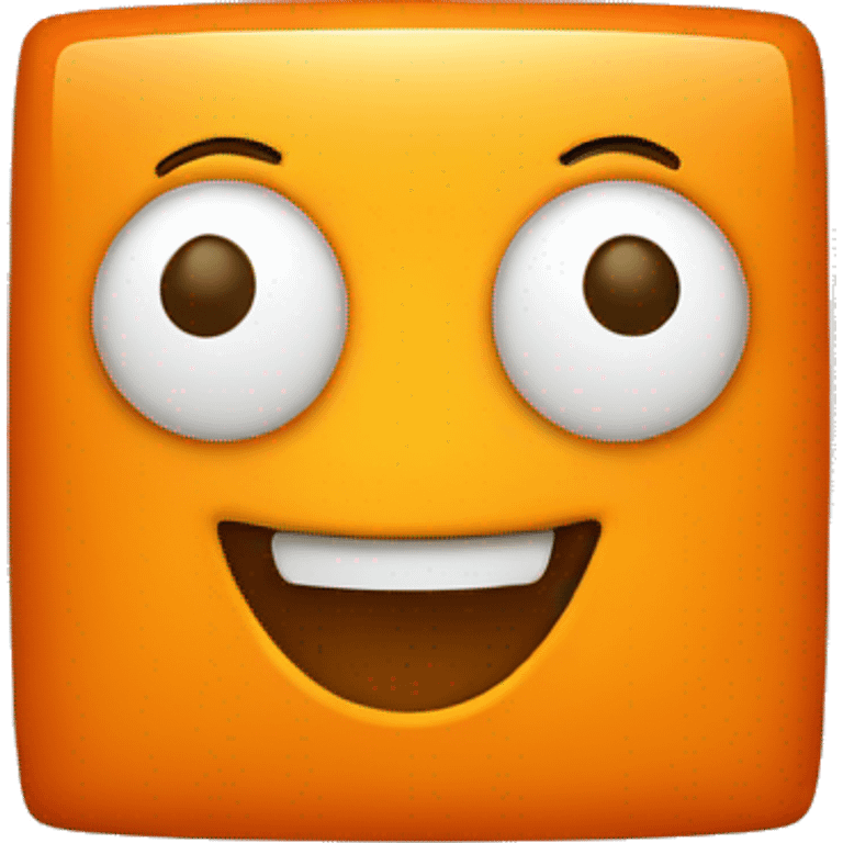 orange square with happy face emoji