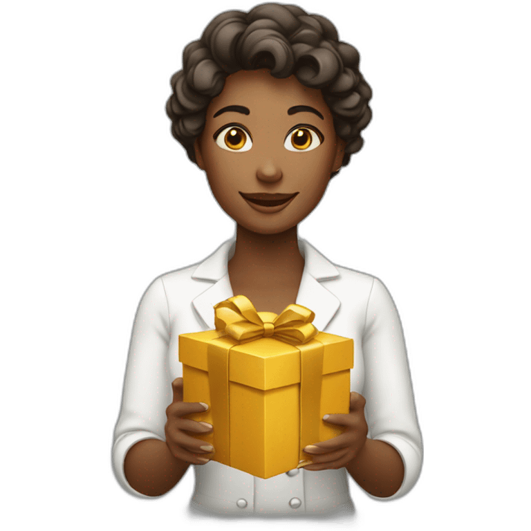 woman with gift box emoji