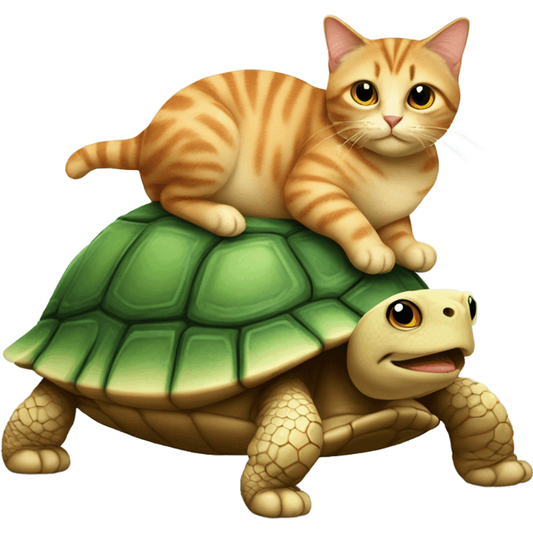 Cat riding a turtle emoji