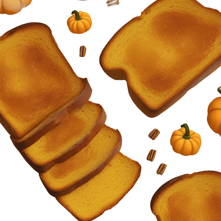 pumpkin bread french toast with pumpkins emoji