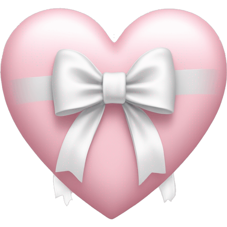 Pastel pink heart with a￼ white bow ￼ emoji