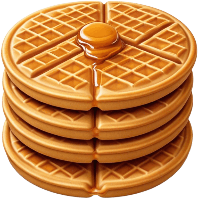 Cinematic Realistic Stroopwafel Dessert Emoji, depicted as a delicate caramel-filled waffle cookie rendered with crisp textures and warm, inviting lighting. emoji