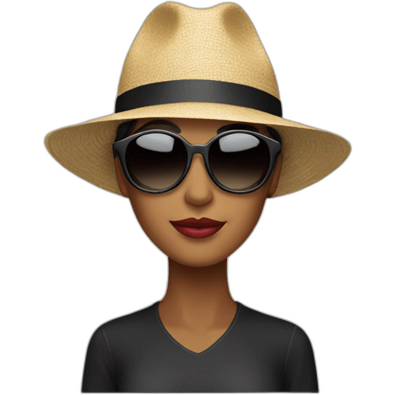 woman with hat and sunglasses emoji