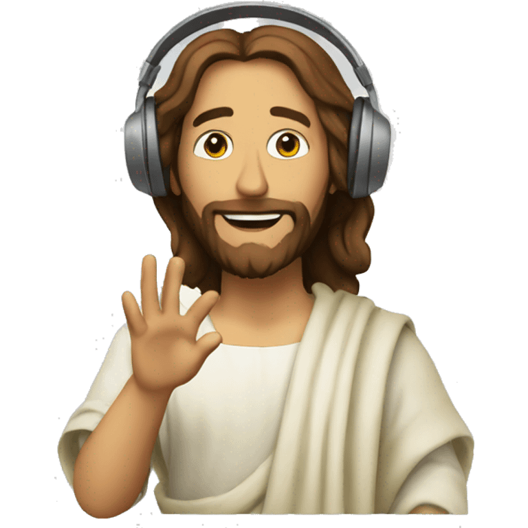 Jesus listening to music animated emoji