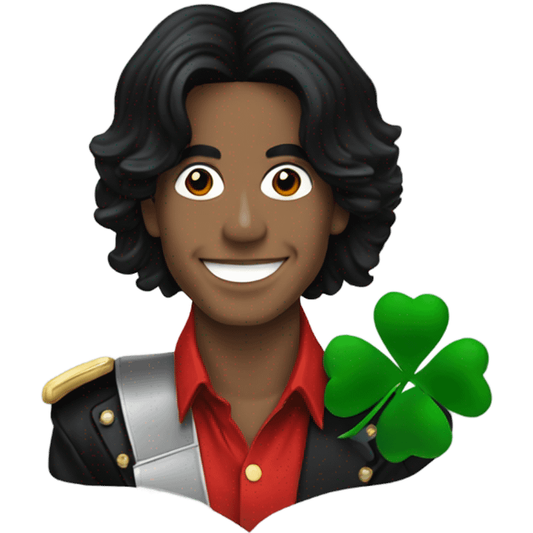 Michel Jackson with a 4 leaf clover emoji