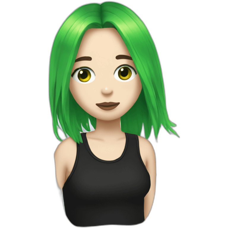 billie eilish, green and black hair emoji