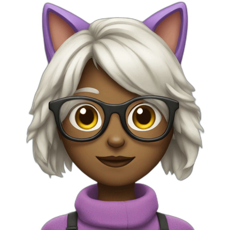 cat girl with glasses emoji