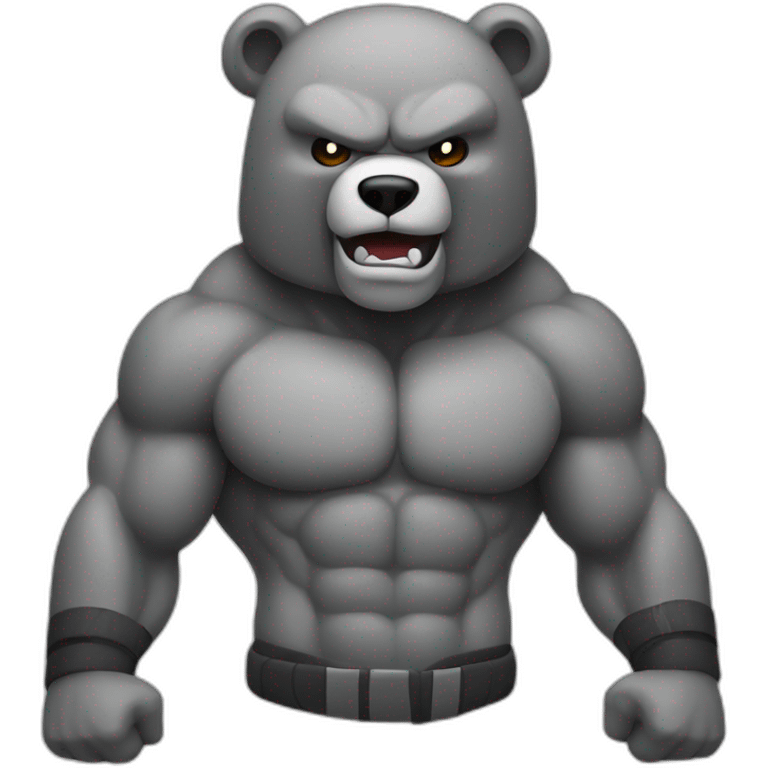 muscle grey ninja bear emoji