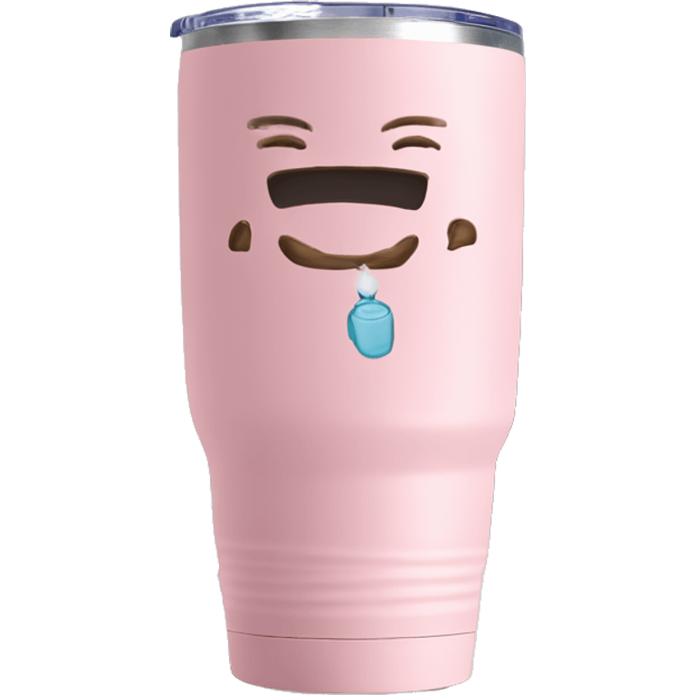 Light pink 40 oz tumbler with handle emoji