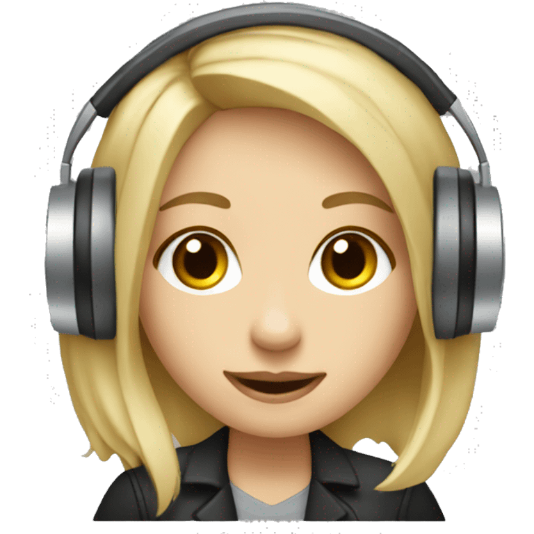 Audio technician blonde girl with an audio desk emoji