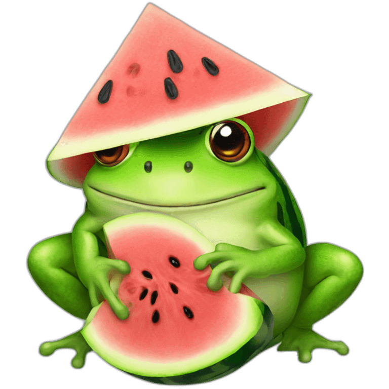 Watermelon frog emoji