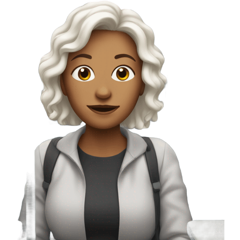 White Mum on a bus emoji