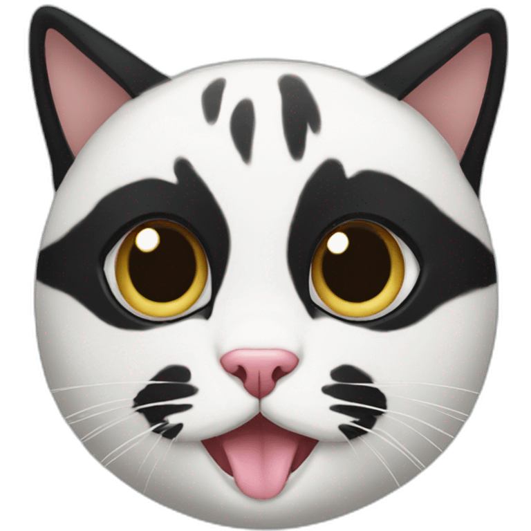 Black and white cat with black nose emoji