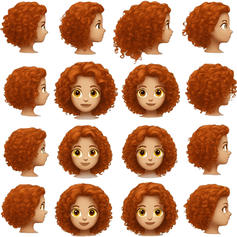 Redhead emoji curly hair emoji