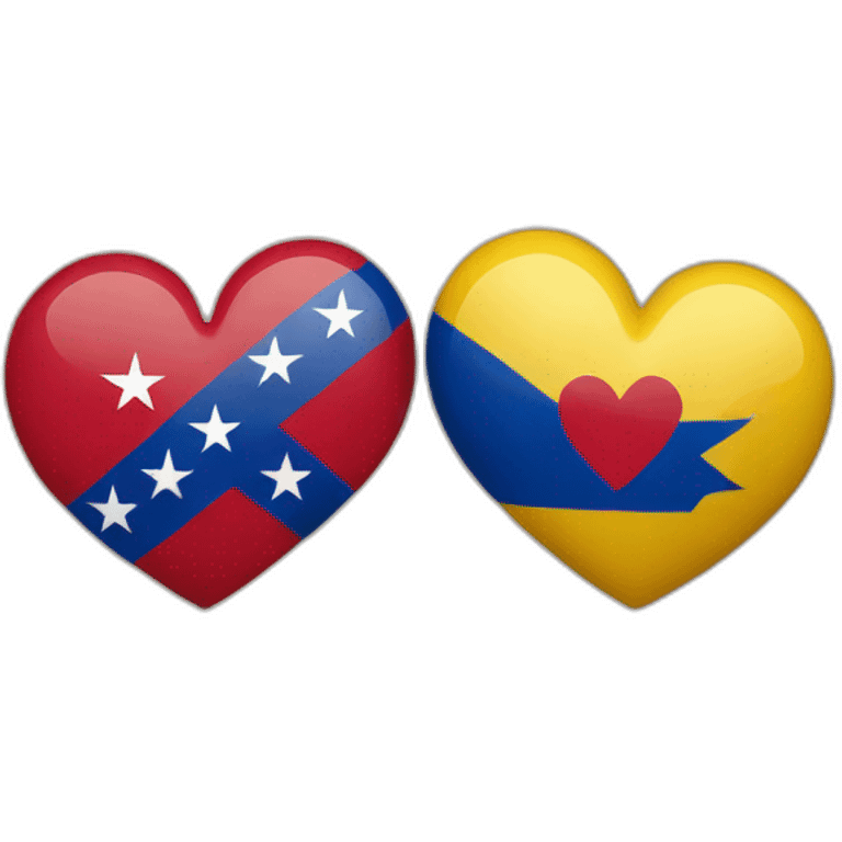 heart Venezuela and Dominican Republic flag emoji