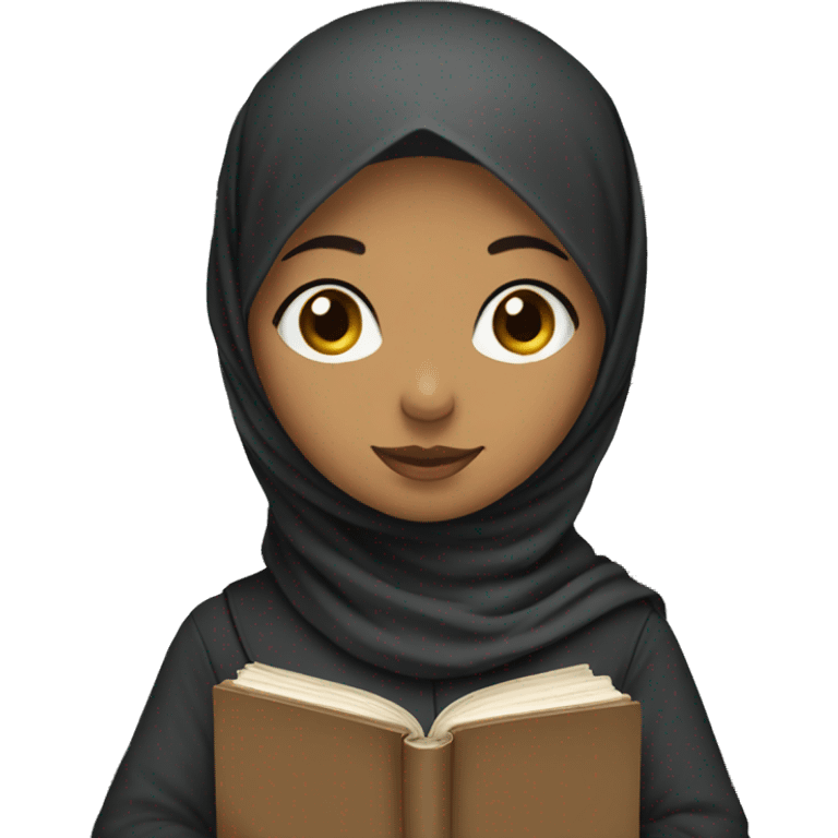 A young women with hijab holding books  emoji