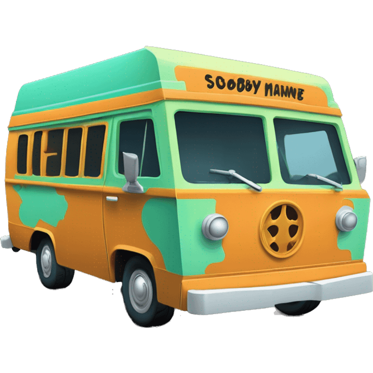 Detailed Papercraft Scooby Doo mystery machine step van emoji